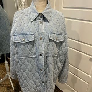 Entro baby blue quilted Shacket